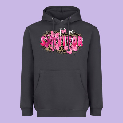 I' M Survivor Breast Cancer Heavyweight Hoodie Designed By Fadigitalartstudio