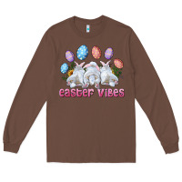 Chestnut Easter Vibes with Bunny and Eggs Long Sleeve Tee - RanaPortraitStore