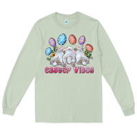 Matcha Easter Vibes with Bunny and Eggs Long Sleeve Tee - RanaPortraitStore