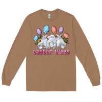 Toasted Coconut Easter Vibes with Bunny and Eggs Long Sleeve Tee - RanaPortraitStore