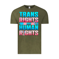 Vintage Olive Trans Rights Are Human Rights Vintage Tee - BundleAndBundleShop