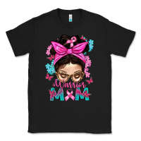Black Warrior Mom Messy Bun With Flowers Classic Tee - BundleAndBundleShop