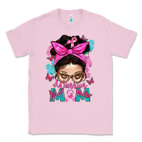 Bubblegum Pink Warrior Mom Messy Bun With Flowers Classic Tee - BundleAndBundleShop
