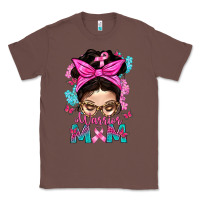 Chestnut Warrior Mom Messy Bun With Flowers Classic Tee - BundleAndBundleShop