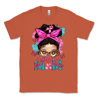 Copper Warrior Mom Messy Bun With Flowers Classic Tee - BundleAndBundleShop