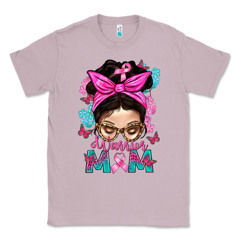 Warrior Mom Messy Bun With Flowers Classic Tee by BundleAndBundleShop | Teevron