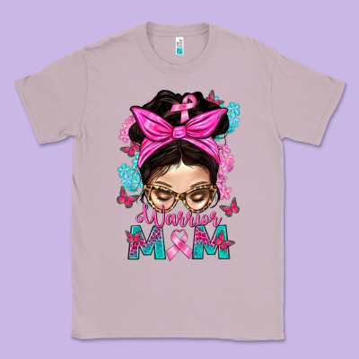 Warrior Mom Messy Bun With Flowers Classic Tee Designed By Bundleandbundleshop