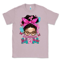 Lilac Warrior Mom Messy Bun With Flowers Classic Tee - BundleAndBundleShop