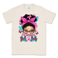 Natural Warrior Mom Messy Bun With Flowers Classic Tee - BundleAndBundleShop