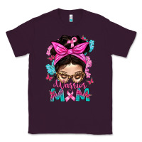 Plum Warrior Mom Messy Bun With Flowers Classic Tee - BundleAndBundleShop