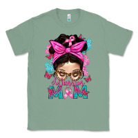 Sage Warrior Mom Messy Bun With Flowers Classic Tee - BundleAndBundleShop