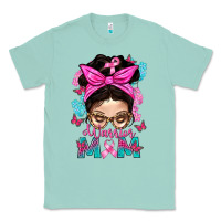 Seafoam Warrior Mom Messy Bun With Flowers Classic Tee - BundleAndBundleShop