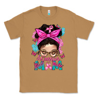 Toasted Coconut Warrior Mom Messy Bun With Flowers Classic Tee - BundleAndBundleShop