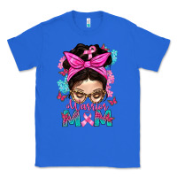 True Royal Warrior Mom Messy Bun With Flowers Classic Tee - BundleAndBundleShop
