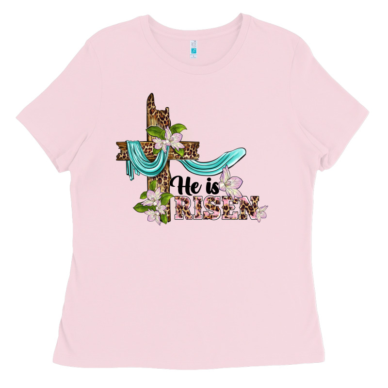 He Is Risen Cross Ladies Tee by BarkalooDesign | Teevron
