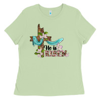 Matcha he is risen cross Ladies Tee - BarkalooDesign