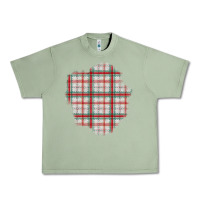 Oil Green Christmas Tartan Patch Urban Heavy Tee - BundleAndBundleShop