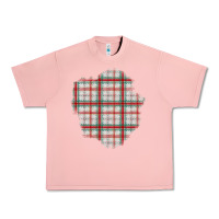 Salmon Christmas Tartan Patch Urban Heavy Tee - BundleAndBundleShop
