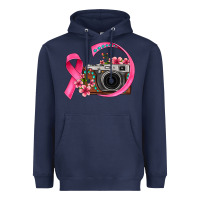 Navy floral cancer ribbon vintage camera Heavyweight Hoodie - FaDigitalArtStudio