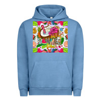 Pigment Pebble Blue summer time Urban Hoodie - CowhideDigitalArt