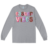 Heather Grey Easter vibes Long Sleeve Tee - RanaPortraitStore