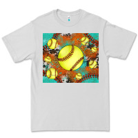 Dove Grey softball cowhide turquoise glitter tumbler Premium Tee - Jasminsmagicworld