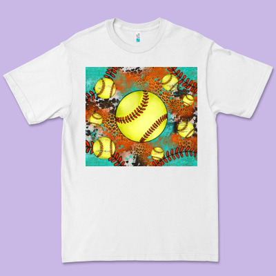Softball Cowhide Turquoise Glitter Tumbler Premium Tee Designed By Jasminsmagicworld