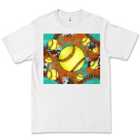 White softball cowhide turquoise glitter tumbler Premium Tee - Jasminsmagicworld