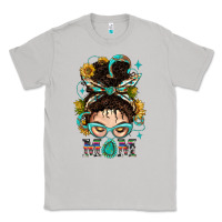 Moon Dust Western Messy Bun Mom With Sunflower Classic Tee - BundleAndBundleShop