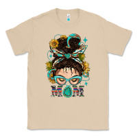 Mushroom Western Messy Bun Mom With Sunflower Classic Tee - BundleAndBundleShop