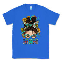 True Royal Western Messy Bun Mom With Sunflower Classic Tee - BundleAndBundleShop