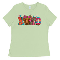Matcha xoxo valentine's day highland cow Ladies Tee - Jasminsmagicworld