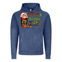 Vintage Denim Coffee and Christmas cheer Vintage Hoodie - NancyCooperArtShop