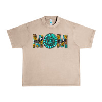 French Oak Western Mom With Turquoise Gemstone Urban Heavy Tee - BundleAndBundleShop