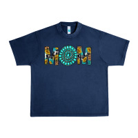 Navy Western Mom With Turquoise Gemstone Urban Heavy Tee - BundleAndBundleShop