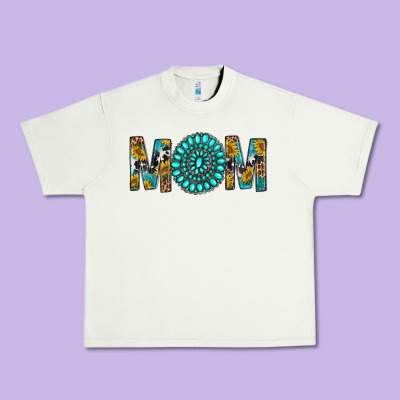 Western Mom With Turquoise Gemstone Urban Heavy Tee Designed By Bundleandbundleshop