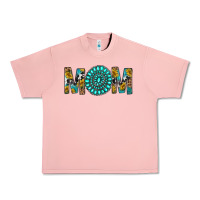 Salmon Western Mom With Turquoise Gemstone Urban Heavy Tee - BundleAndBundleShop