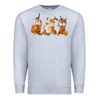 Heather Grey Fall Coffees Premium Sweatshirt - FaDigitalArtStudio