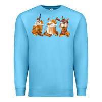 Ocean Blue Fall Coffees Premium Sweatshirt - FaDigitalArtStudio