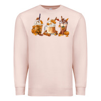 Pale Pink Fall Coffees Premium Sweatshirt - FaDigitalArtStudio