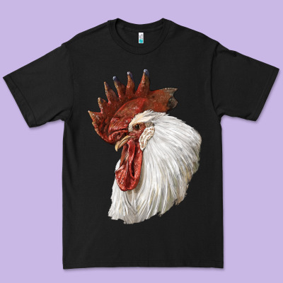 Leghorn Rooster Head Premium Tee Designed By Lillyallendesigns