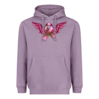 Lavender Breast Cancer ribbon with angel wings Heavyweight Hoodie - FaDigitalArtStudio