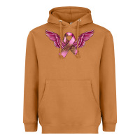 Meerkat Breast Cancer ribbon with angel wings Heavyweight Hoodie - FaDigitalArtStudio