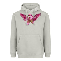 Moon Dust Breast Cancer ribbon with angel wings Heavyweight Hoodie - FaDigitalArtStudio