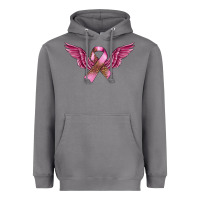 Storm Breast Cancer ribbon with angel wings Heavyweight Hoodie - FaDigitalArtStudio