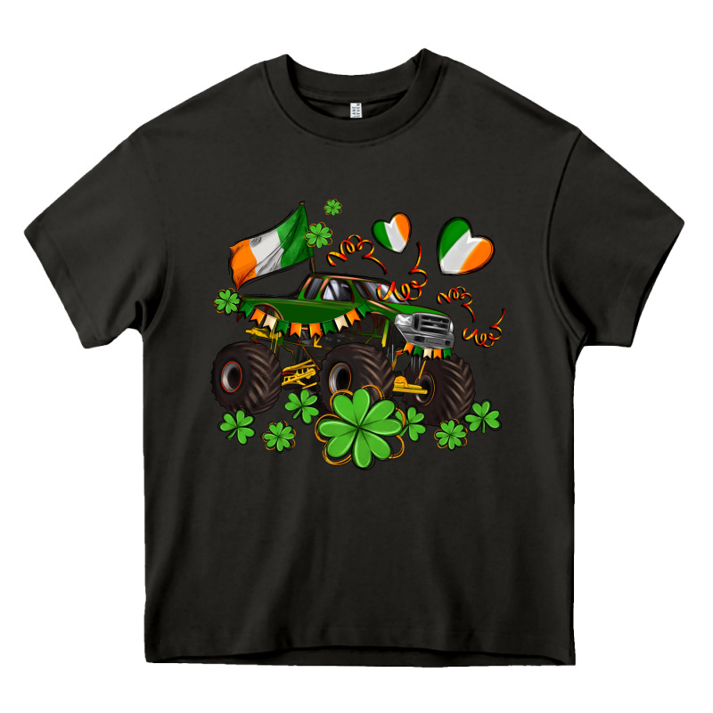 Monster Truck With Shamrocks Heavy Core Tee by AdoDesignShop | Teevron