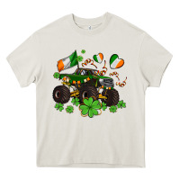 Cream monster truck with shamrocks Heavy Core Tee - AdoDesignShop