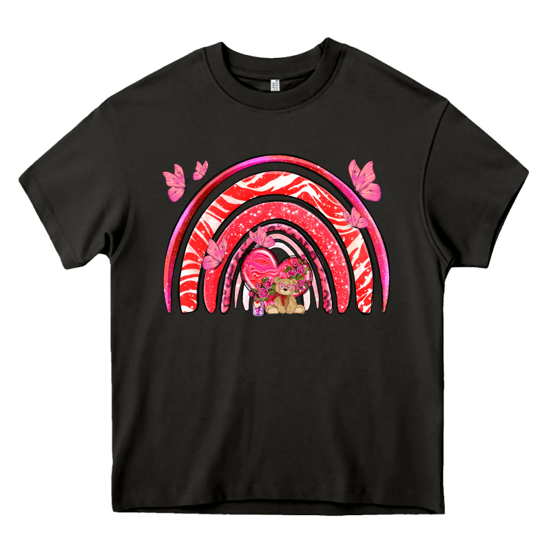 Valentines Day Rainbow With Heart Heavy Core Tee by NancyCooperArtShop | Teevron