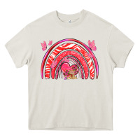Cream valentines day rainbow with heart Heavy Core Tee - NancyCooperArtShop