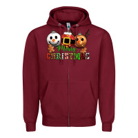 Burgundy merry christmas Zipper Hoodie - CowGirlArtShop